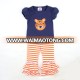 New arrive sports Alabama Georgia toddler baby shirt striped shorts boutique children's girl clothing wholesale kids clothing